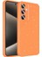 Galaxy Uyumlu A35 Kılıf Kamera Korumalı Simli Lüks Zore Koton Kapak-Turuncu 1