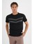 Erkek Siyah Baskılı %100 Pamuklu Standart Kalıp T-Shirt 1