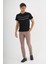 Erkek Siyah Baskılı %100 Pamuklu Standart Kalıp T-Shirt 2