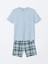 Lc Waıkıkı Mavi Standart Kalıp Erkek Şortlu Pijama Takımı 5