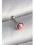 316L Çelik Gümüş Renk Kırmızı Mineli Kalp Tragus Piercing 1