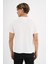 Erkek Ekru %100 Pamuklu Standart Kalıp T-Shirt 3