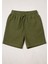 Lastikli Cepli Müslin Kadın Şort Yeşil-L 1