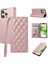 iPhone 15 Pro Rfıd Engelleme Cüzdan Standı Eşkenar Dörtgen Deri Telefon Kılıfı ve Bilek Kayışı (Yurt Dışından) 1