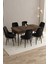 Loft Barok Desen 80X132 Açılabilir Mdf Masa Yemek Odası Takımı, Mutfak Takımı 6 Sandalye 2