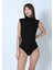 Kadın Pamuklu Yarım Balıkçı Yaka Sıfır Kol Çıtçıtlı Body - Günlük & Şık Stil (Alt Çıtçıtlı) 3