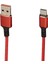 WK-22024 USB To Type-C Örgülü Kırmızı Şarj Kablosu (No:14) (5047) 1