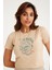 The Sea Is Calling Summer Vibe Deniz Güneş Kum Yaz Kadın Tişört Kısa Kollu T-Shirt Bej Crop Top 1