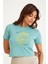 The Sea Is Calling Summer Vibe Deniz Güneş Kum Yaz Kadın Tişört Kısa Kollu T-Shirt Mint Crop 1