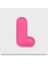L Harfi Koyu Pembe Boyutlu Cırtlı Yama-Patch Sticker 1
