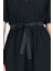 Siyah Terikoton Balon Kollu Bel Bağlamalı Mini Elbise 2617 4