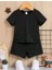 Çocuk Yazlık Takım Kısa Kollu Tişört ve Şort Ikili Takım 1