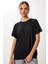 Basic Modal Örme T-Shirt LFN0101 Siyah 2