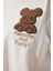 Ayıcık Armalı Crop Örme T-Shirt LHF0036 Ekru 5