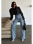 Tasarım Pinterst Model Kot Pantolon Jeans Ithal Kumaş Kalite Palazzo Pantolon 1
