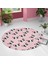 Yuvarlak Halı – Kaymaz Tabanlı, Yıkanabilir, Yumuşak Dokulu, Sevimli Desenler Pink Frenchies) 1