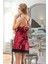 Bordo Dantelli Saten Gecelik - S/m 2