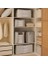 Home Textile 3'lü Pvc Pencereli Stuff & Things Gri Çizgili Hurç Set 3