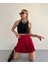 Altı Geniş Pileli Etek Bordo S24729 2