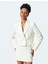 Yeni Sezon Uzun Kollu Slim Fit Kruvaze Crop Tüvit Blazer Ceket 3
