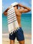 Peştemal Plaj Havlusu %100 Pamuklu 70X150 cm Beyaz Waves 2