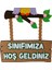 Keçe Sınıfımıza Hoş Geldiniz Okul Kapı Süsü Baykuşlu Lila 3