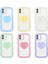 iPhone 11 Kılıf Renkli Kalp Figürlü Cppl Ponçik Kapak-Pembe 2