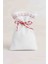 Kırmızı Nakışlı Beyaz Renk Ham Bez Kese 9×12CM 10 Adet- Düğün, kınagecesi, Mevlit -Çok Amaçlı Bez Kese Bez Poşet 2