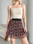 Baskılı Astarlı Mini Etek 5