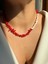 Lusora Accessory Kırmızı Mercan& Beyaz Deniz Kabuğu Doğal Taş Choker Kolye – El Yapımı Zarif Tasarım 5