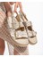 Olira Bej Simli Kemerli Sandalet 1
