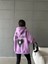 3 Iplik Şardonlu Oversize Compact True Baskılı Sweat Mor 5