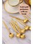 6 Adet Şık Parlak Gold Paslanmaz Titanyum Çelik Çay Kaşığı Kararmaz 2