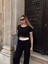 Crop Pantolon Biyeli Takım Siyah 4