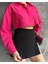 Poplin Crop Gömlek Fuşya S3060 3