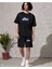 Erkek Baskılı Ikili Şort Takım - Siyah 1