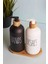 2’li Siyah-Beyaz Mutfak Sıvı Sabunluk Seti 500ML 500ML Bambu Tepsili şık ve Modern Renkli Cam 3