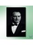 Tekli Dikey Kanvas Ofis Tablosu Siyah Beyaz Atatürk Portresi 2