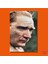 Tekli Dikey Kanvas Duvar Tablosu Yakın Çekim Yan Profil Atatürk Portresi 2