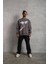 Erkek Güvercin Baskılı Sweatshirt - Gri 2