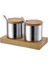 Home Baharatlık Set Paslanmaz Çelik Ikili Baharatlık Ahşap Stand Cafe Kafe Restaurant Lokanta 112 1
