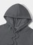 Erkek Düz Kapüşonlu Sweat - Füme 3