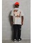 Unisex Oversize Baskılı Bisiklet Yaka T-Shirt - Gri 3