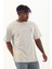 Unisex Oversize Baskılı Bisiklet Yaka T-Shirt - Gri 2