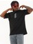 Unisex Oversize Baskılı Bisiklet Yaka T-Shirt - Siyah 2
