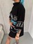 Unisex Baskılı Yarım Fermuarlı T-Shirt - Siyah 2