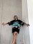 Unisex Baskılı Yarım Fermuarlı T-Shirt - Siyah 4