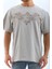 Unisex Oversize Taşlı Bisiklet Yaka T-Shirt - Gri 1