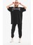 Unisex Taş Desenli Oversize T-Shirt - Beyaz 4