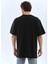 Unisex Oversize Taşlı Bisiklet Yaka T-Shirt - Siyah 2